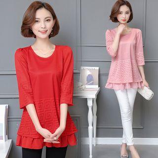 Frill Hem 3/4 Sleeve Tunic