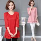 Frill Hem 3/4 Sleeve Tunic