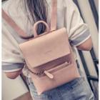 Chain Detailed Faux Leather Backpack