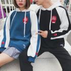 Couple Matching Embroidered Two-tone Hoodie