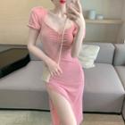 Side-slit Mini T-shirt Dress
