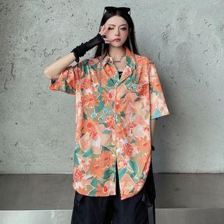 Floral Print Loose-fit Shirt