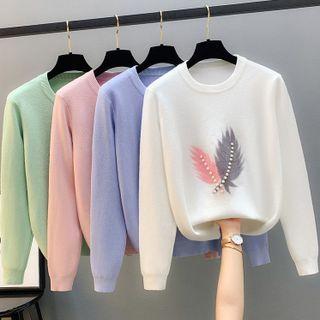 Faux Pearl Print Sweater