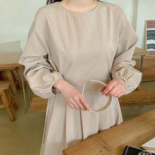 Tie-side Maxi Pleated Dress