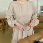Tie-side Maxi Pleated Dress