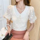 Puff-sleeve Butterfly Blouse