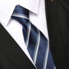 Striped Neck Tie Zsld021 - Stripe - Blue - One Size