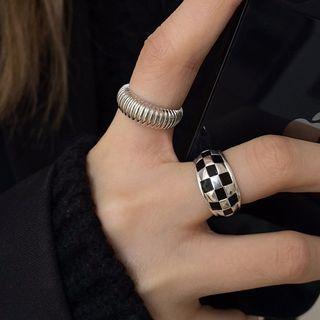 Textured / Checker Alloy Open Ring