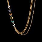 Beaded Layered Chain Necklace Sn1770 - Type C - Gold - One Size
