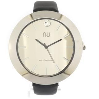 Large Mirrored Wrist Watch Black - One Size