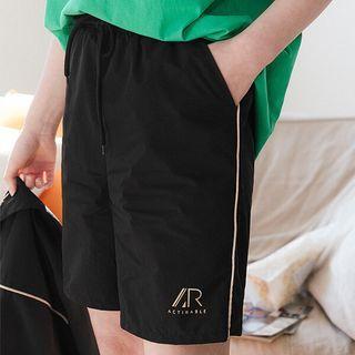Contrast-trim Letter Bermuda Shorts