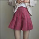 Plaid A-line Pleat Skirt