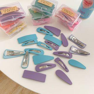 Set Of 10 : Plain Geometric Hair Clips