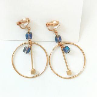 Cube & Hoop Dangle Earring
