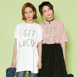 Lettering Crewneck Long T-shirt