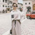 Set : Long-sleeve Sweatshirt + Skirt
