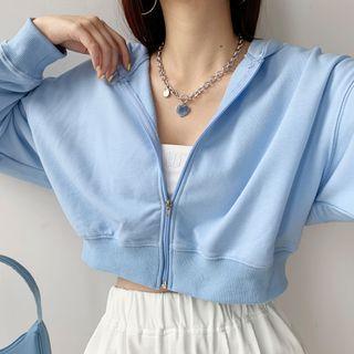 Cropped Loose-fit Hooded Jacket
