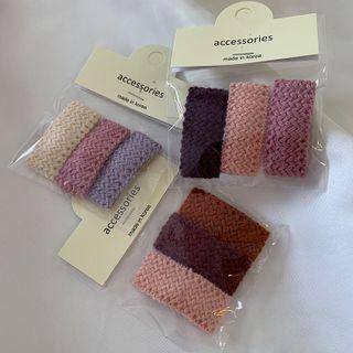 Set Of 3: Yarn Woven Hair Clip