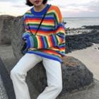 Striped Sweater Stripes - Blue & Orange & Yellow & Green & Red - One Size