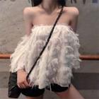 Off-shoulder Fringed Blouse