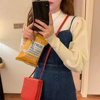 Open Back Denim Midi Overall Dress