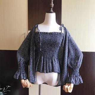 Set: Patterned Light Jacket + Camisole Top
