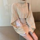 Turtle Neck Sweater / Mini Fitted Skirt