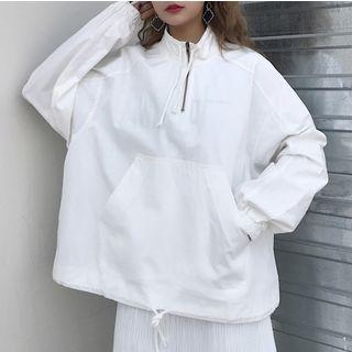 Mock-neck Kangaroo Pocket Sweatshirt