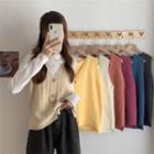 V-neck Knit Vest Cardigan