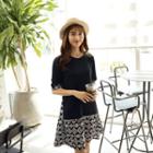 Mock Two-piece Patterned A-line Dress