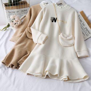 Mock-neck Mermaid A-line Dress With Mini Crossbody Bag