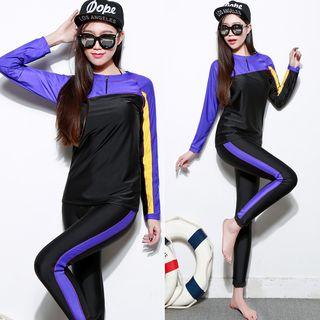 Set: Color Block Rashguard + Leggings