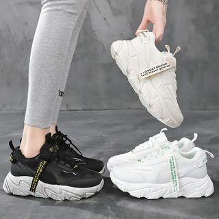 Lettering Strap Platform Sneakers