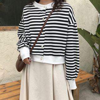 Striped Button Jacket Stripes - Black & White - One Size