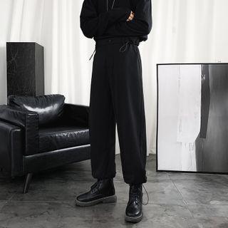 Drawstring-cuff Wide Leg Dress Pants