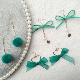 Pom Pom Drop Earring / Bow Drop Earring