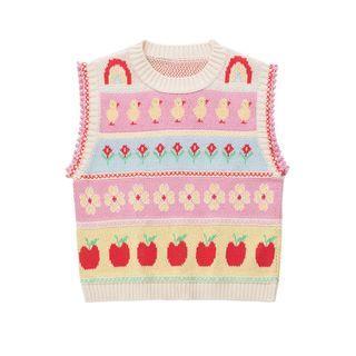 Color Block Jacquard Sweater Vest