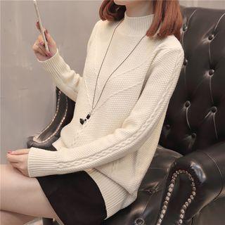 Mock Turtleneck Knit Sweater