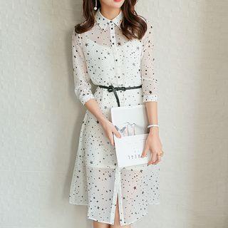 Set: Star Print Shirtdress + Slipdress