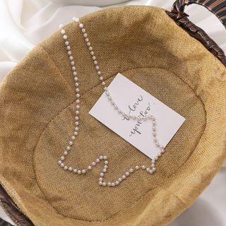 Faux Pearl Eyeglasses Retainer White - One Size