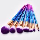 Set Of 7: Gradient Diamond Cut Makeup Brush Set Of 7 - Tm-003 - Gradient Blue & Purple - One Size
