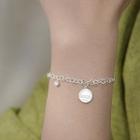 Lettering Disc Sterling Silver Bracelet