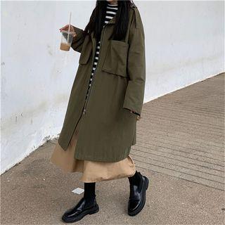 Pocket Detail Midi Zip Jacket