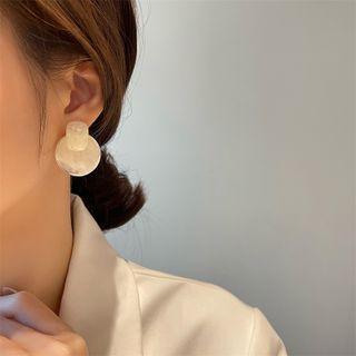 Acrylic Disc Earring 1 Pair - Off-white - One Size