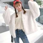 Furry Open-front Coat