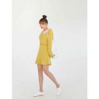 Plus Size Band-waist Ruffle-hem Skirt