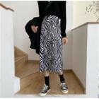 High-waist Zebra Pattern Skirt