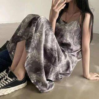 Spaghetti Strap Tie-dyed Midi Dress