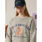 Rola Bear Printed Sweatshirt Gray - One Size