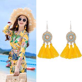 Tassel Drop Earring Yellow - One Size
